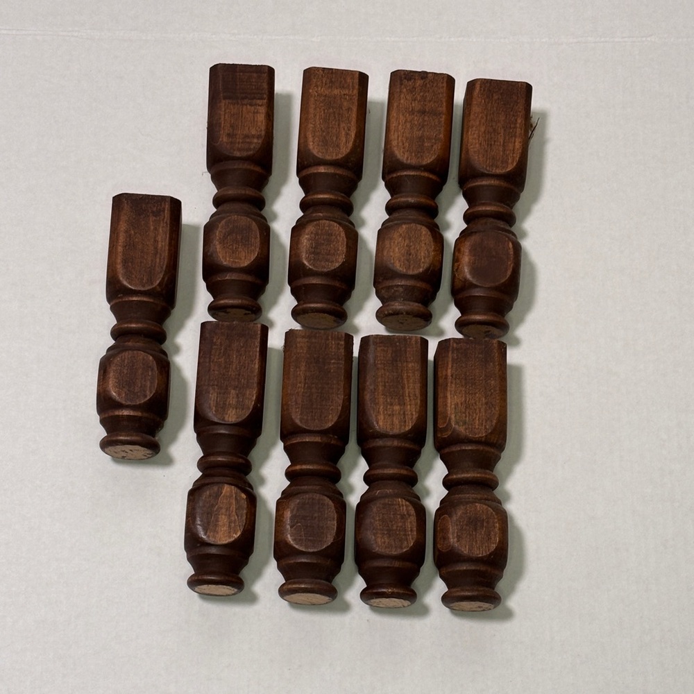 Set of 9 VTG Wooden Furniture Legs Feet